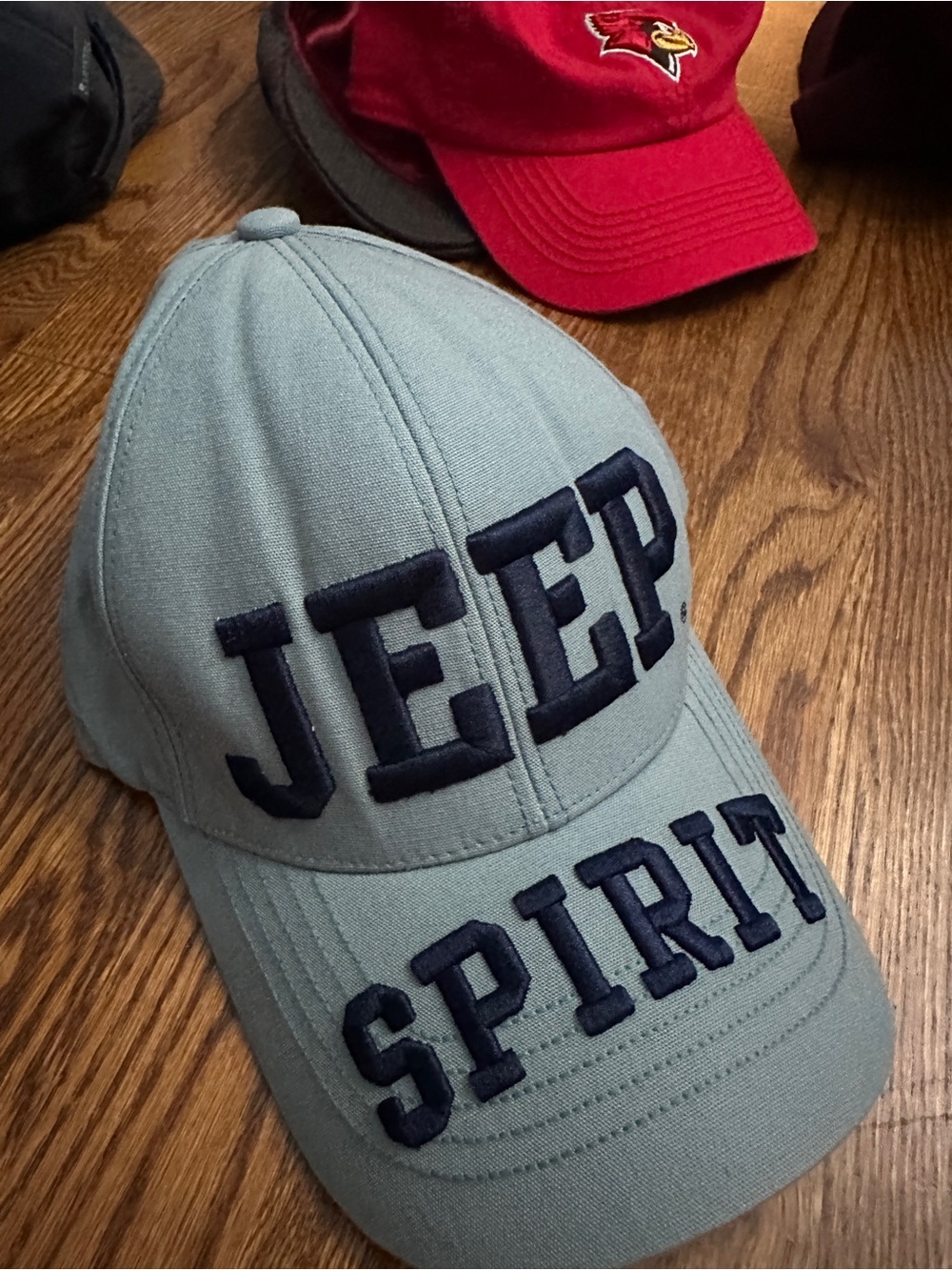 Jeep Men's Baseball Cap in Light Gray with Navy Embroidery